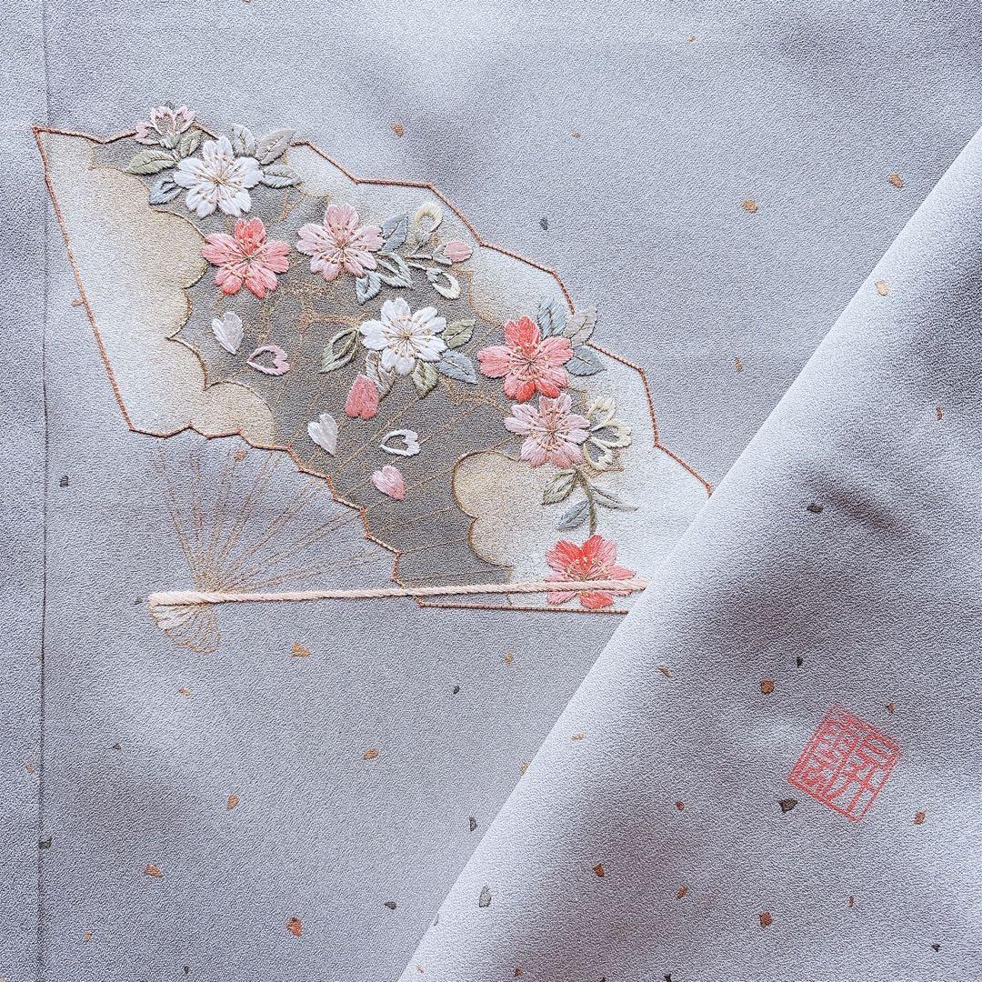 美品　訪問着　フルセット　作家物　金彩　刺繍 卒業式　入学式　大きいサイズ　袋帯