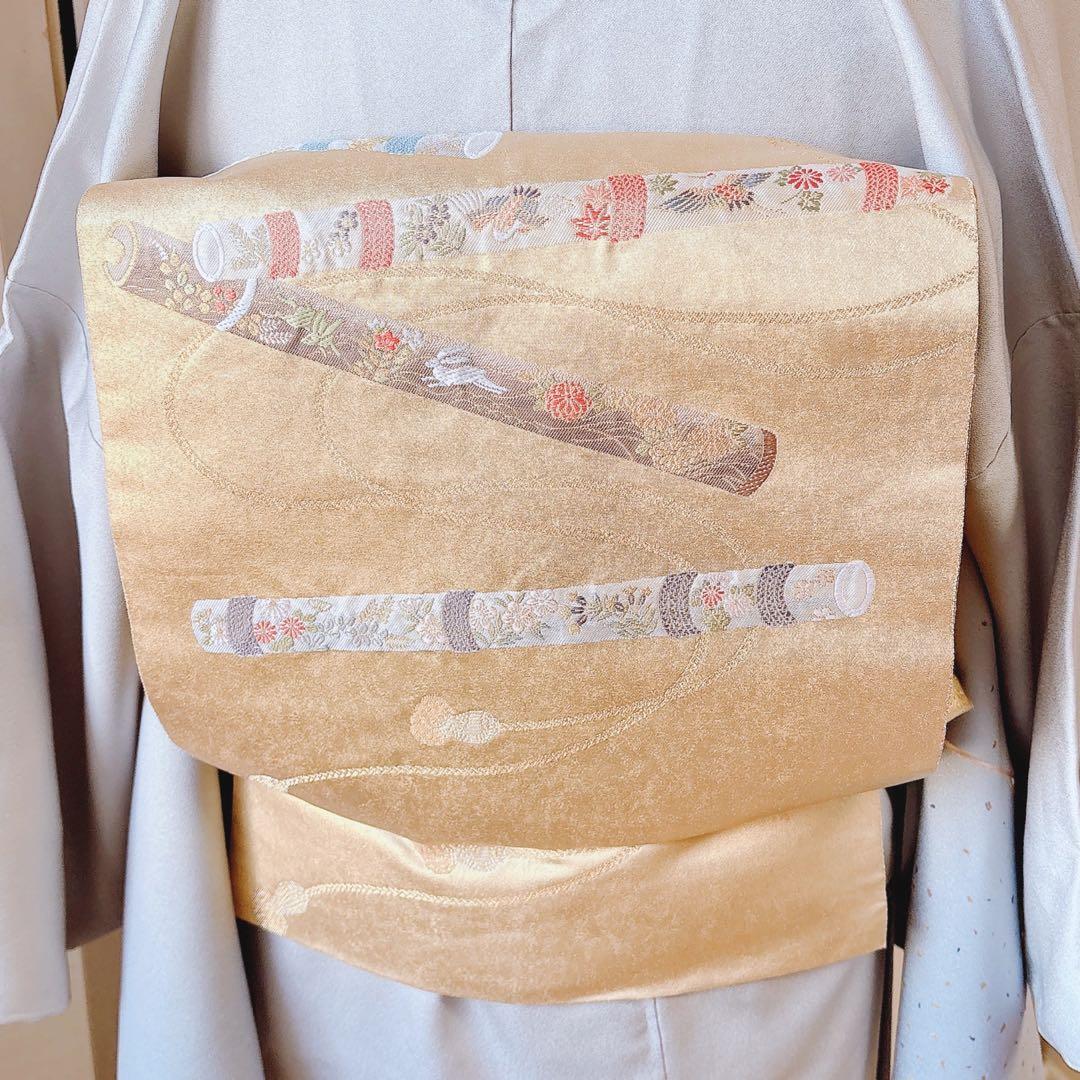 美品　訪問着　フルセット　作家物　金彩　刺繍 卒業式　入学式　大きいサイズ　袋帯