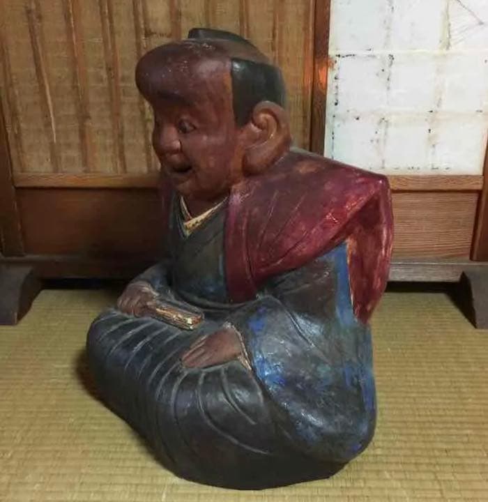 珍品  福助の巨大な、置物 年代物