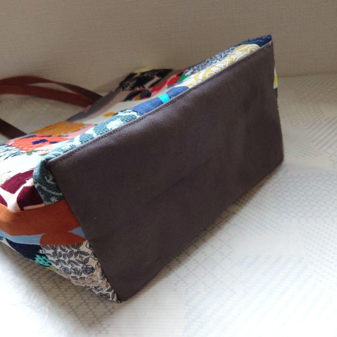 ミナペルホネン　両面パッチワーク　マチありトートバッグ