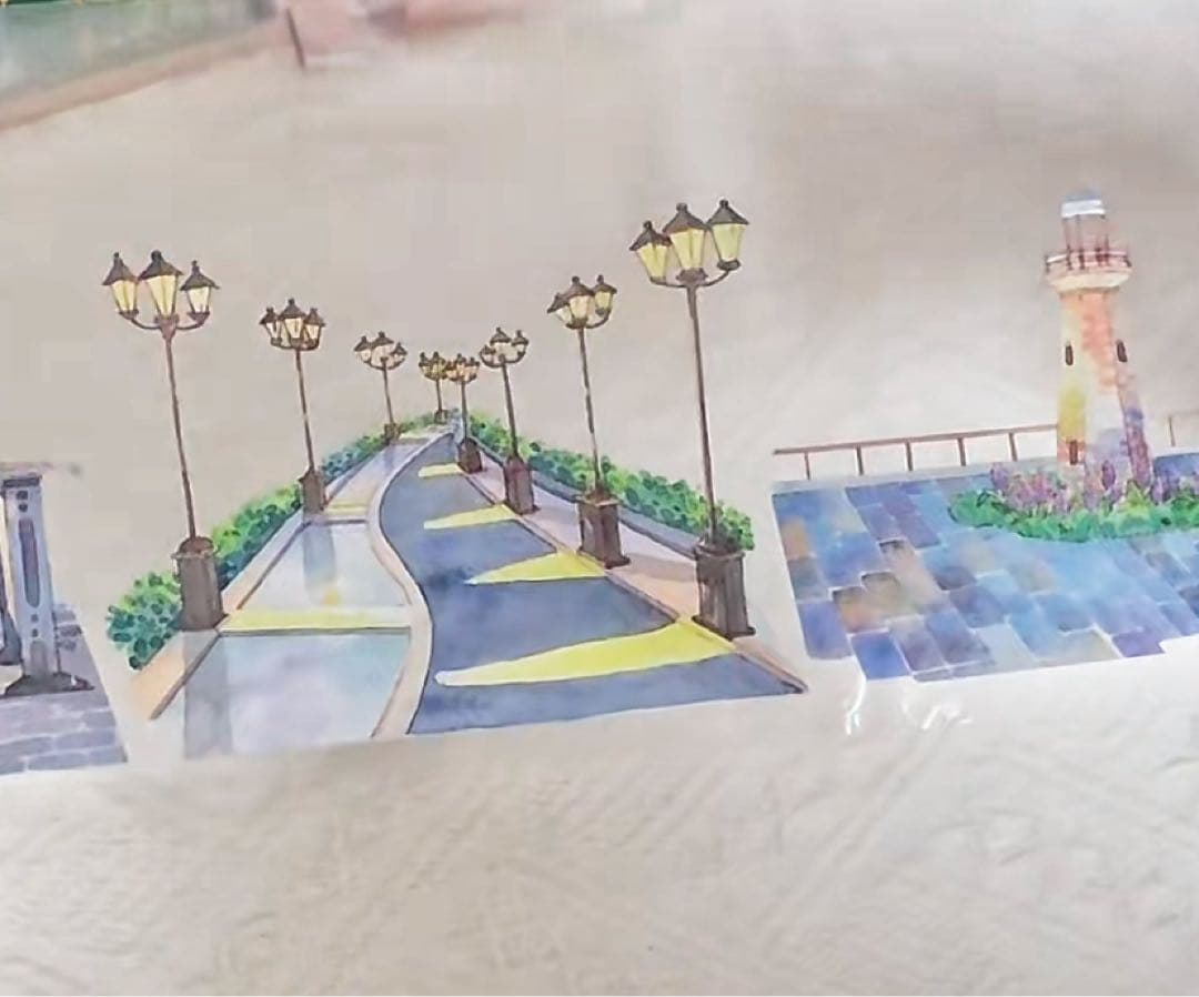 【9113】海外　マステ　5m巻　PETマスキングテープ　夜景　街景色　背景系