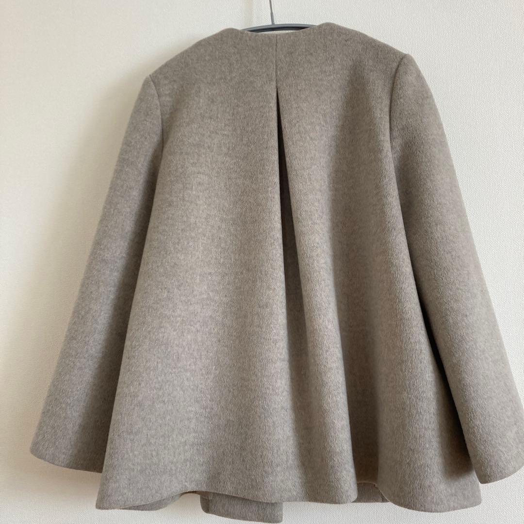 SHIPS ウール１００% ノーカラーコート　Sサイズ