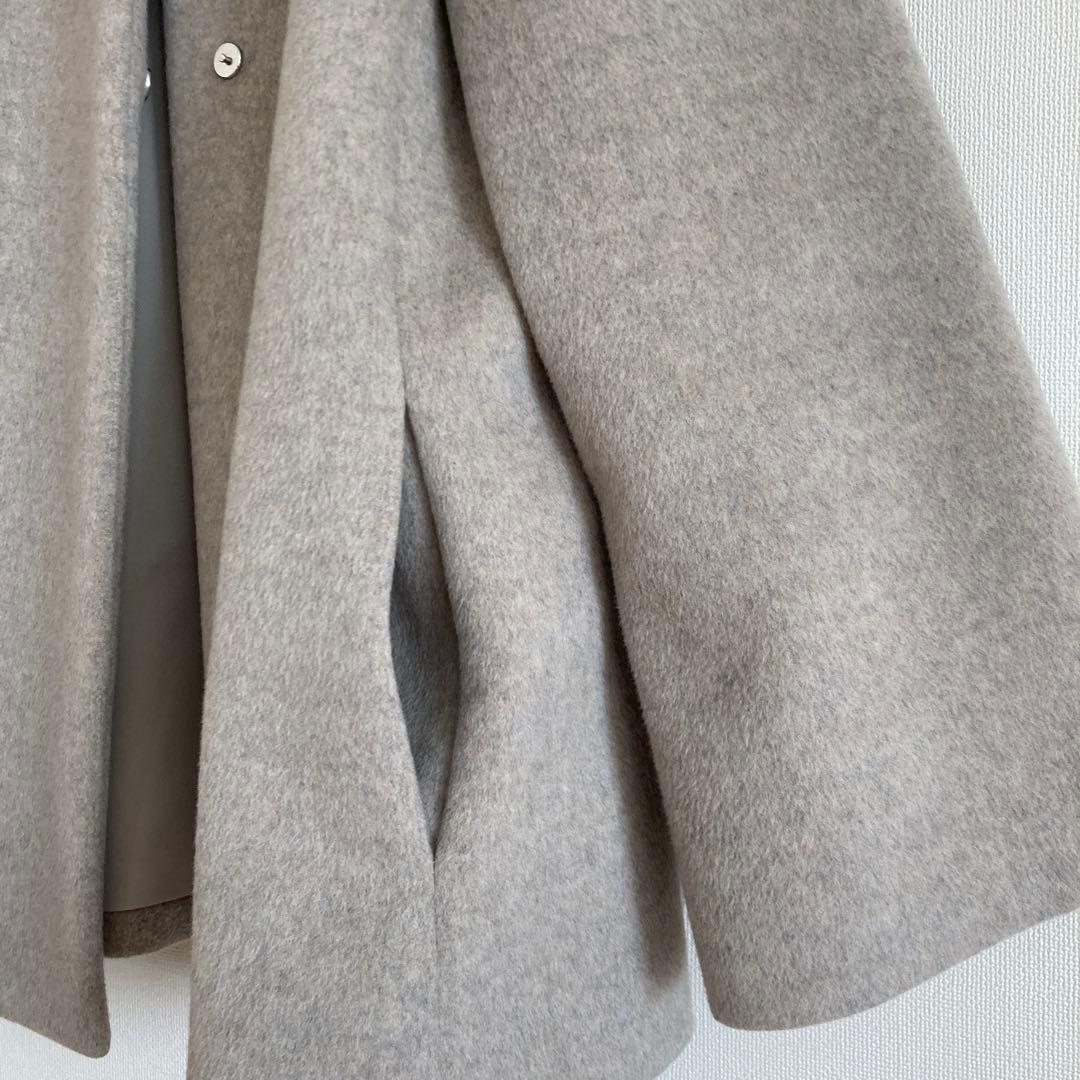 SHIPS ウール１００% ノーカラーコート　Sサイズ