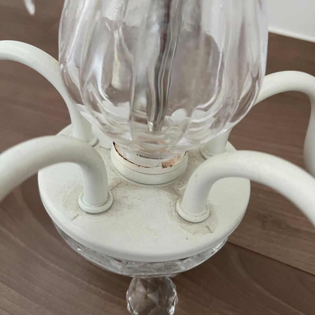 IKEA FYRTIO シャンデリア5灯 ホワイト 電球付き 北欧 クリスタル調