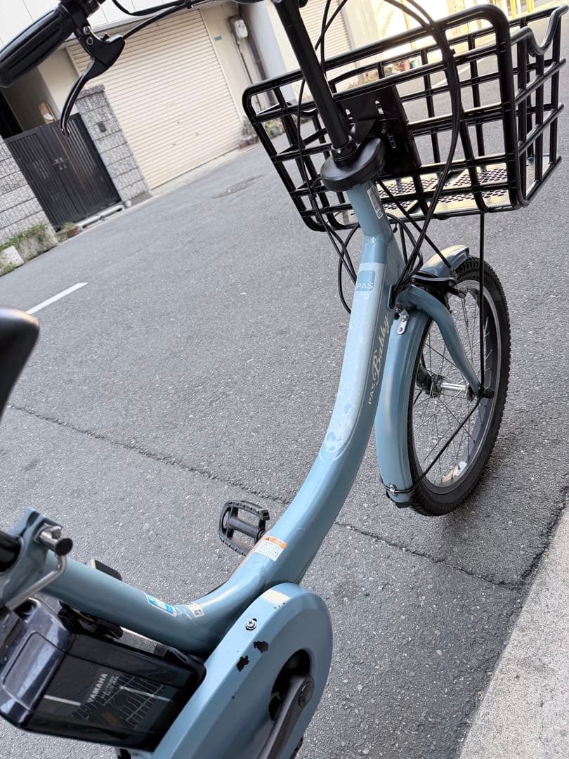 子供乗せ　ヤマハ　水色 電動アシスト自転車 チャイルドシート付き