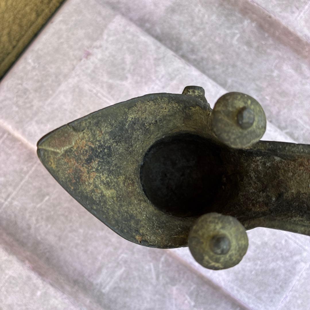 古風な青銅製三脚ワイン容器、ジュエ、宋明朝 三国志覇道　爵杯＆孫堅頭巾