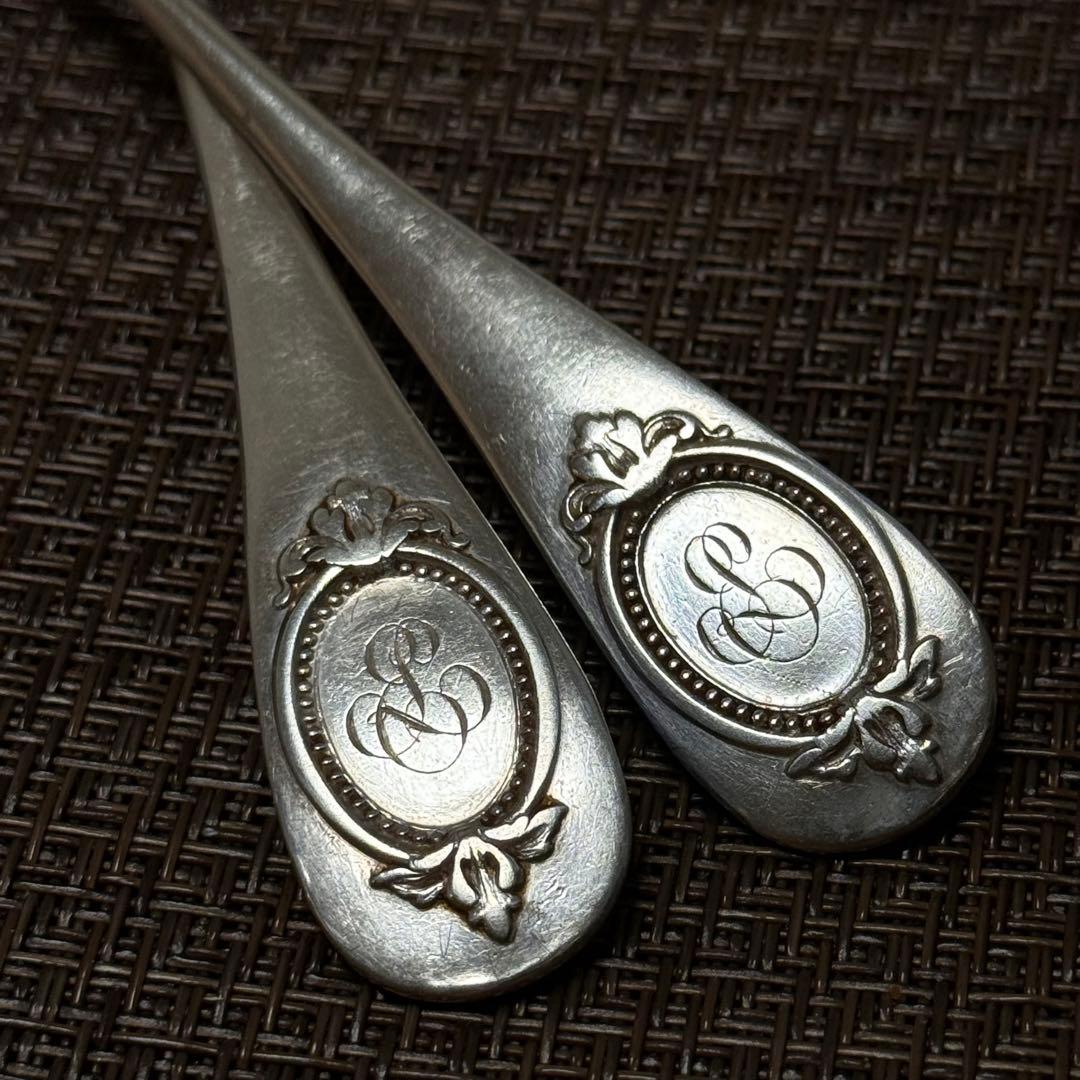 フレンチアンティーク スターリングシルバー カトラリーセット(スプーンフォーク）