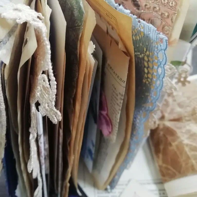 古い紙と青のジャンクジャーナル2冊セット