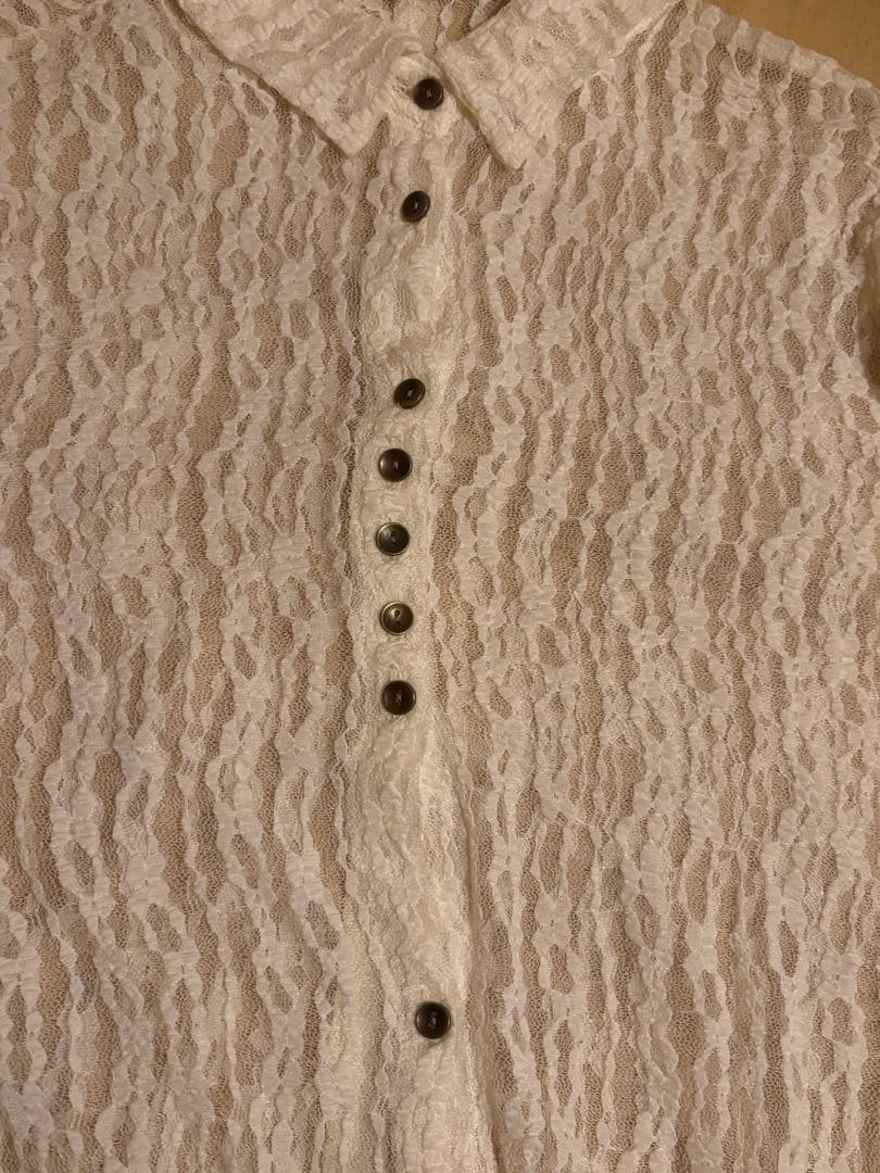 Eaphi TULLE LACE SHIRT アイボリー