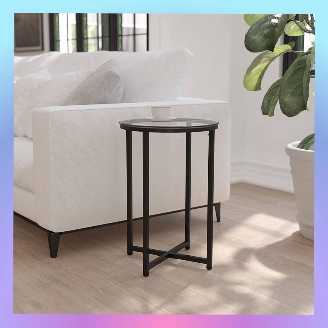 サイドテーブル 強化ガラス モダンなデザイン 多目的