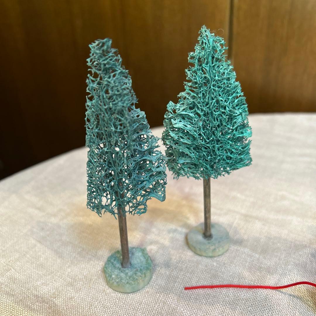 貴重ヴィンテージ未使用クリッペ木製ミニクリスマスキリスト降誕セット16個モミの木