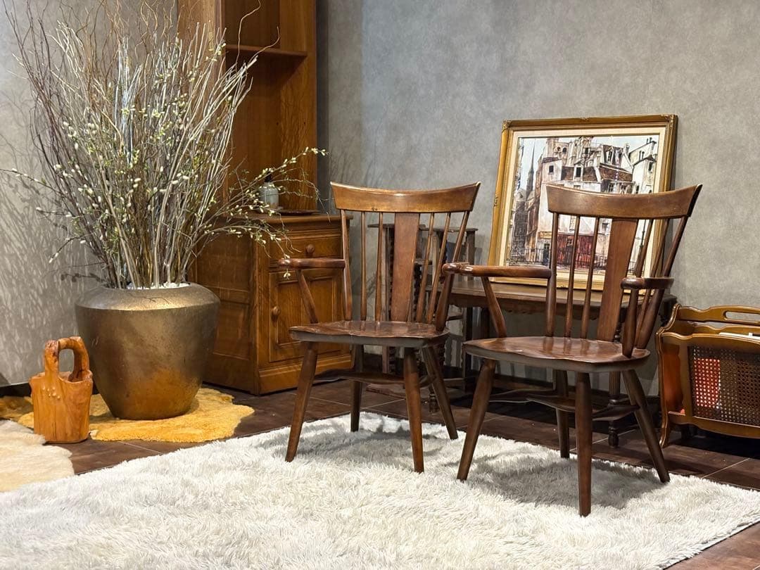 KASHIWA 柏木工　ウィンザーチェア　アームチェア　アンティーク　SY