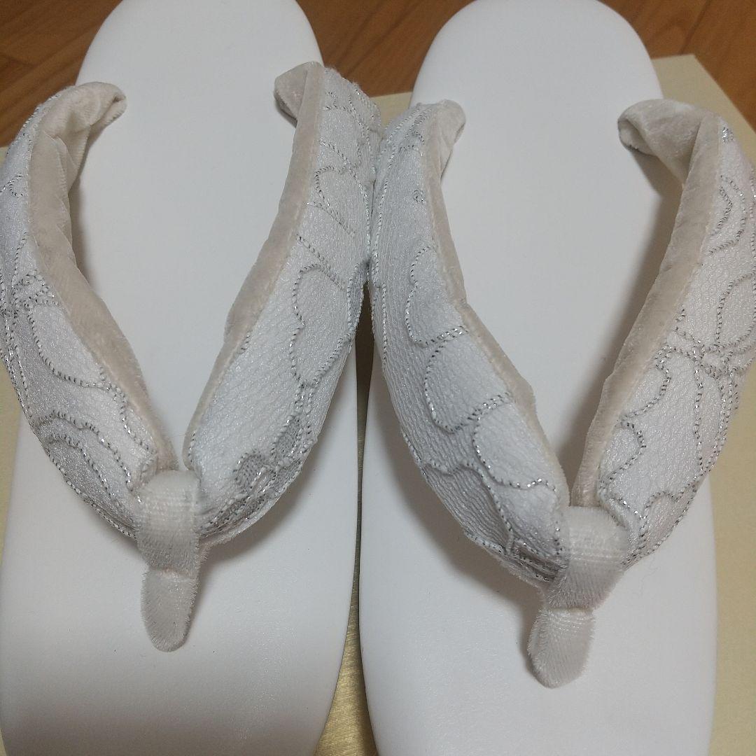 ホワイト 草履とバッグのセット リボン 成人式 卒業式 結婚式