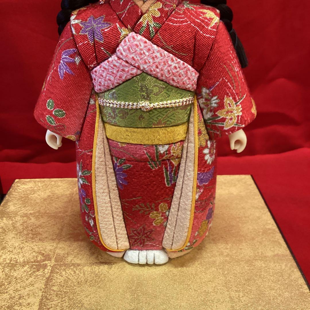 木目込市松人形　三つ編み　4号　ケース付き　東玉