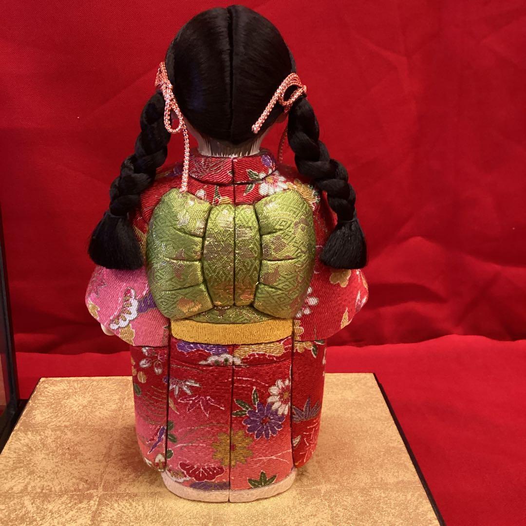 木目込市松人形　三つ編み　4号　ケース付き　東玉