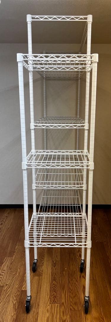 純正ホームエレクター棚4段+棚3段キャスター付きホワイト197.7×162×45