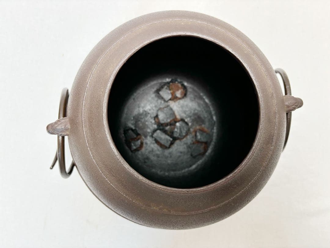 茶道具 釜師菊地政光 風炉師麻生雄芳造 唐銅 本焼釜添朝鮮風炉 野々田電熱器共箱