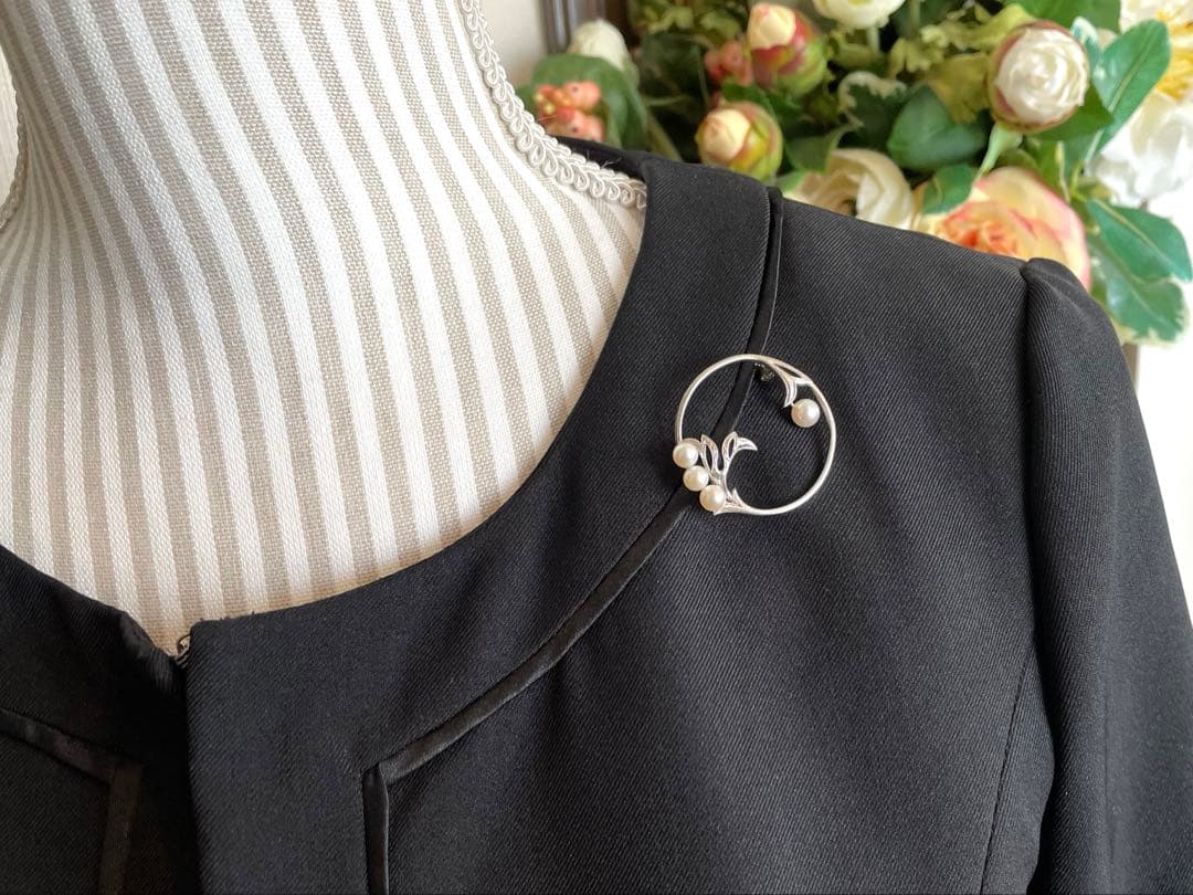 ミキモト　パールブローチ　入学式　卒業式　あこや真珠　本真珠　ブランド　刻印