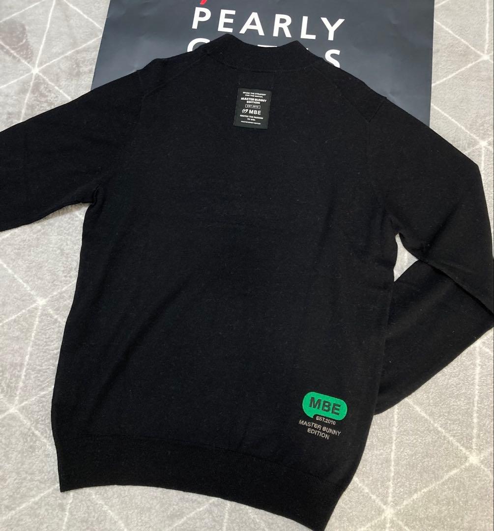 新品 パーリーゲイツ マスターバニー カシミヤ混 タートルネックニット(4)M黒