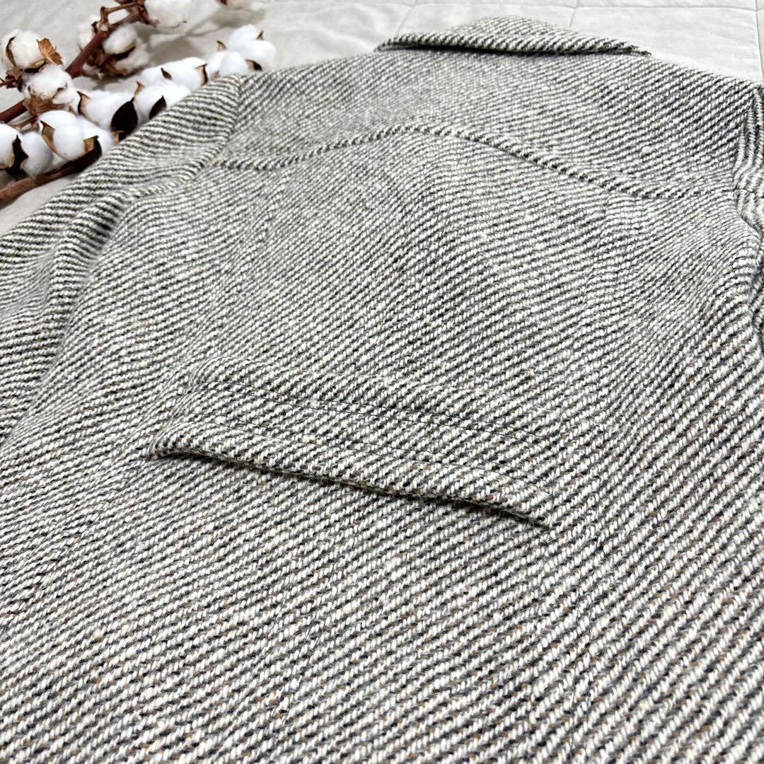 極美品！ピーコート 36 バーバリーブルーレーベル ツイード アンゴラ 36