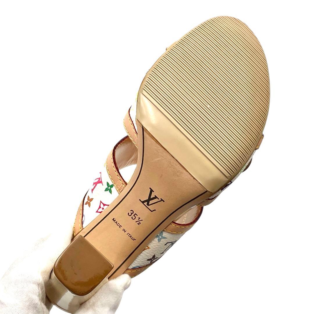 《超美品》ルイヴィトン サンダル パンプス モノグラム マルチカラー35 1/2