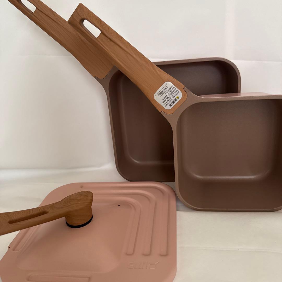 mosh! ピンク 鍋16cm・フライパン20cm・蓋セット