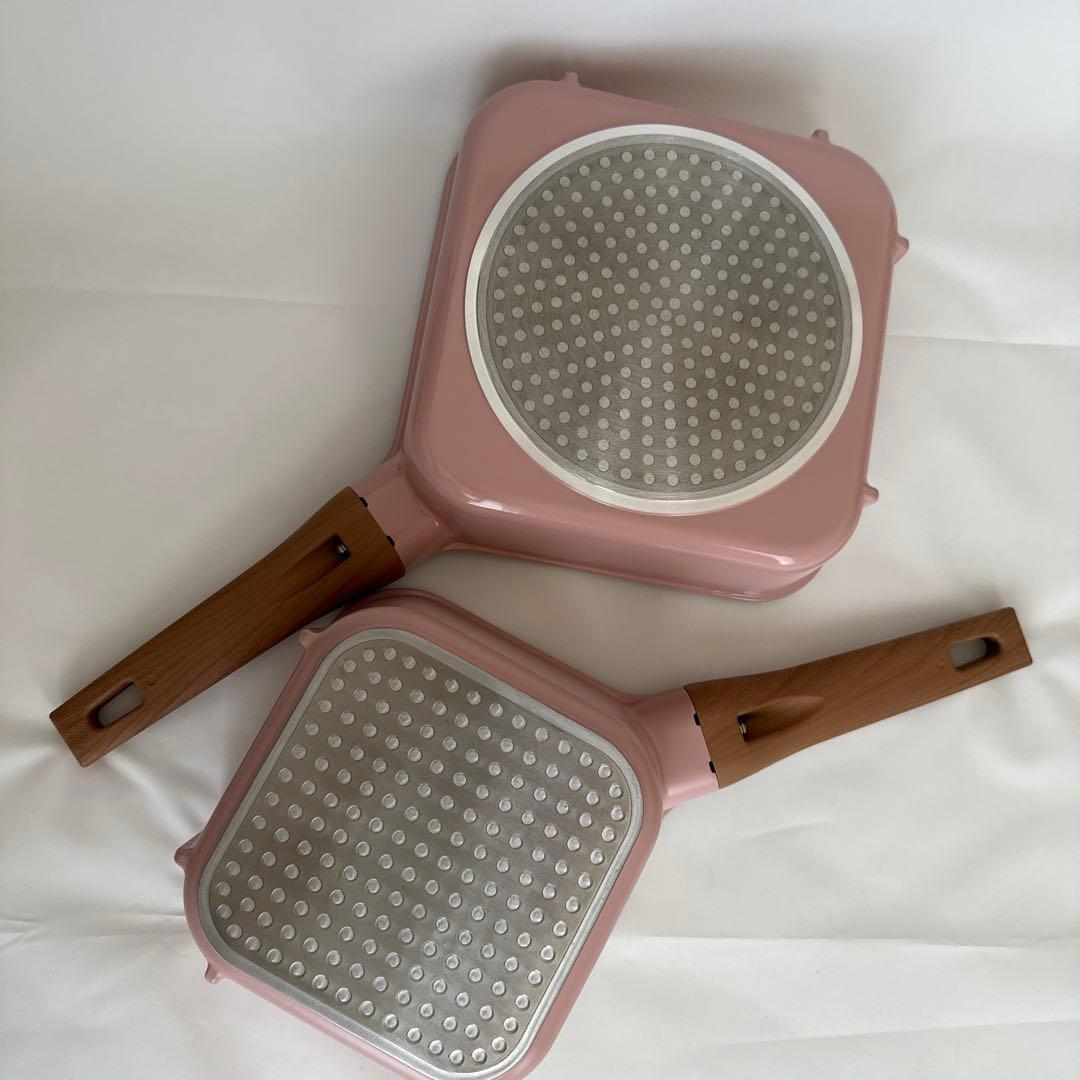 mosh! ピンク 鍋16cm・フライパン20cm・蓋セット