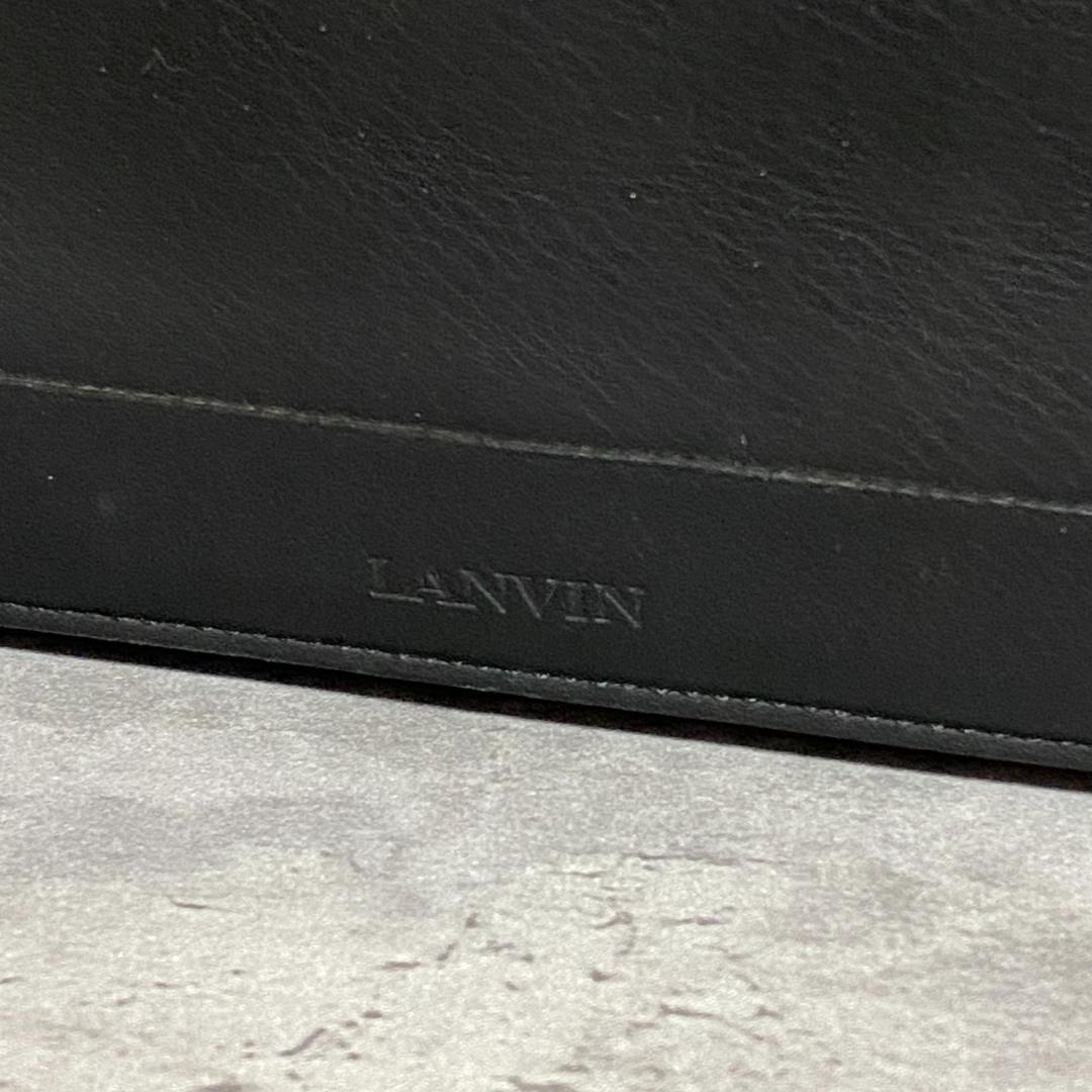 ✨美品✨LANVIN ランバン ショルダーバッグ レザー×ナイロン 黒 斜め掛け