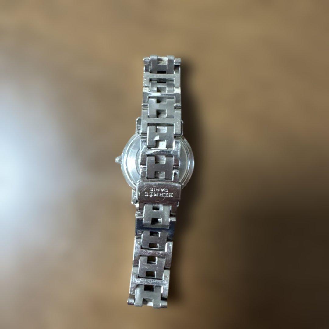 HERMES シルバー アナログ時計