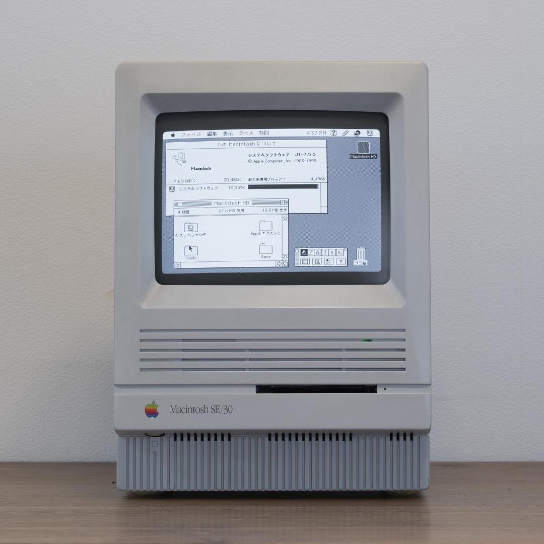 Macintosh SE/30 動作美品 ＋ Keyboard II +角マウス