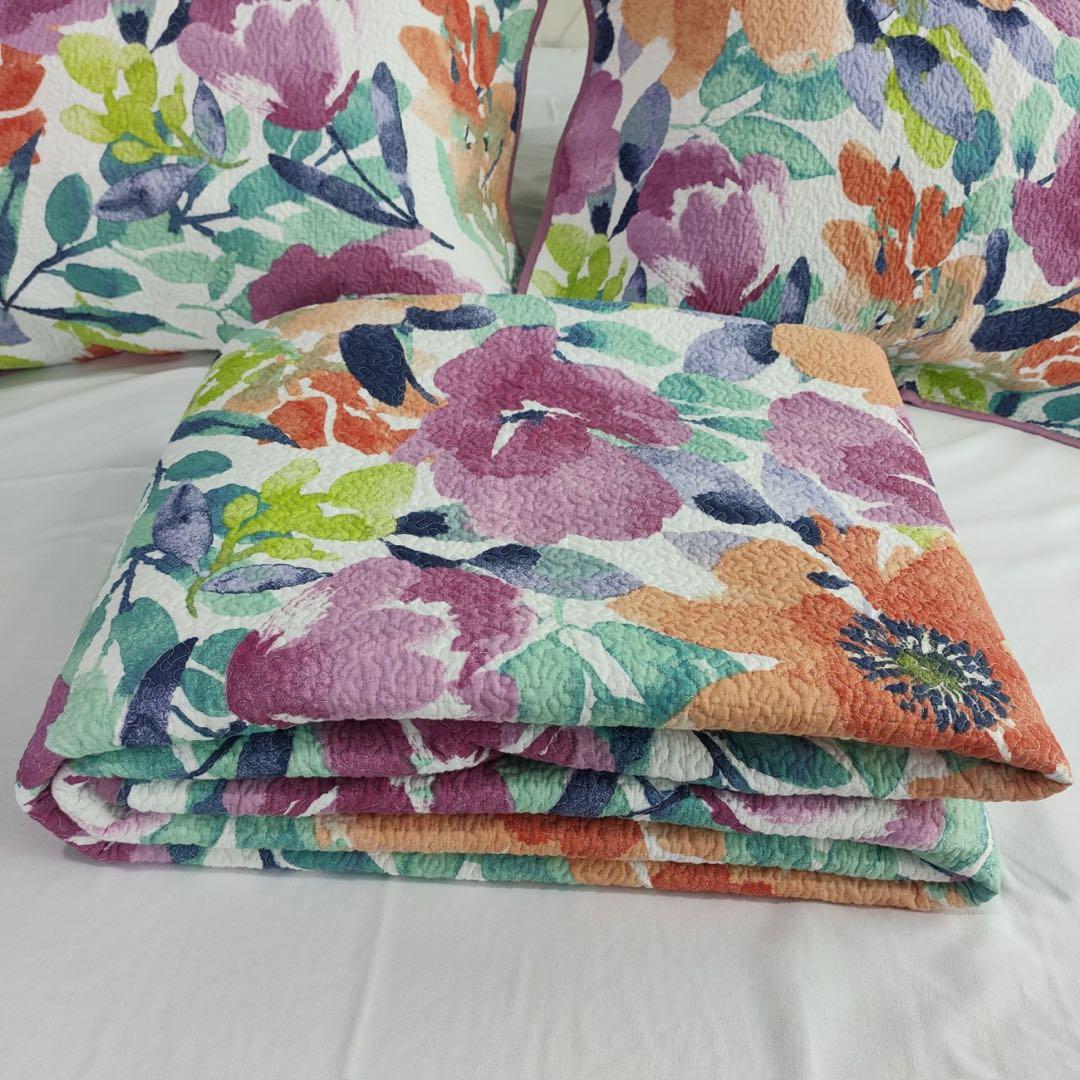 キルトベッドカバー3点セット綿マルチカバー キルティング 607