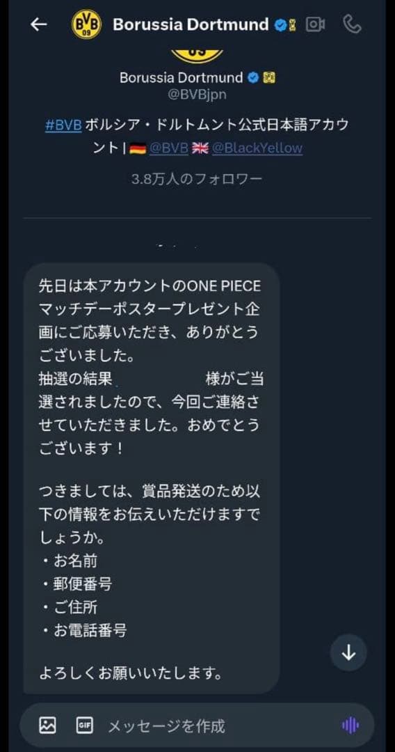 お*か様 【超貴重】ドルトムント　ワンピースコラボ当選限定ポスター 直筆サイン入