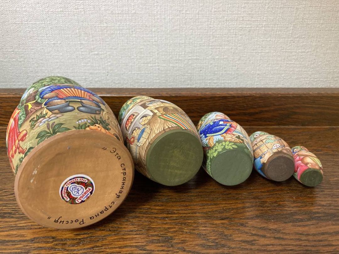 ロシア雑貨☆イコン マトリョーシカ熊(5P)オルガ作コブロフ工房