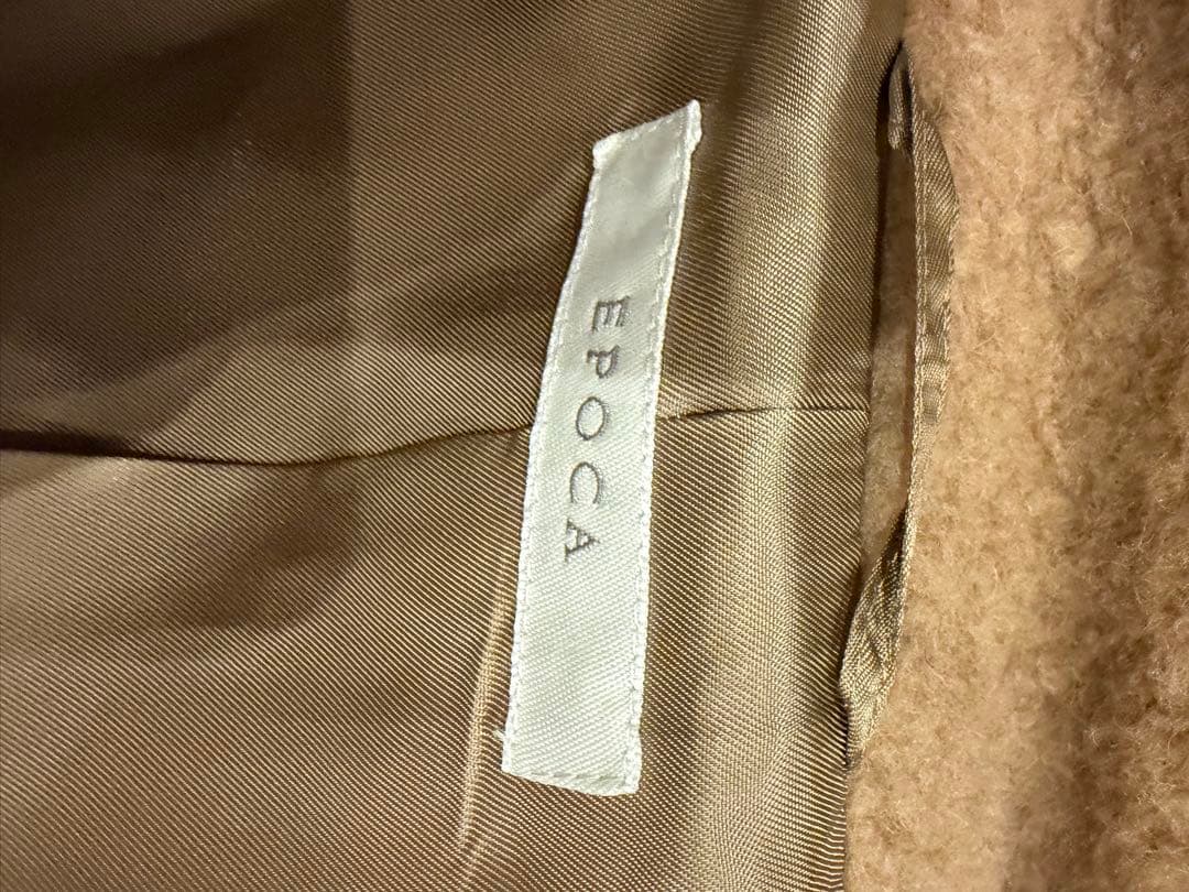 EPOCAエポカボアベアーフードコート40キャメルブラウン羊毛