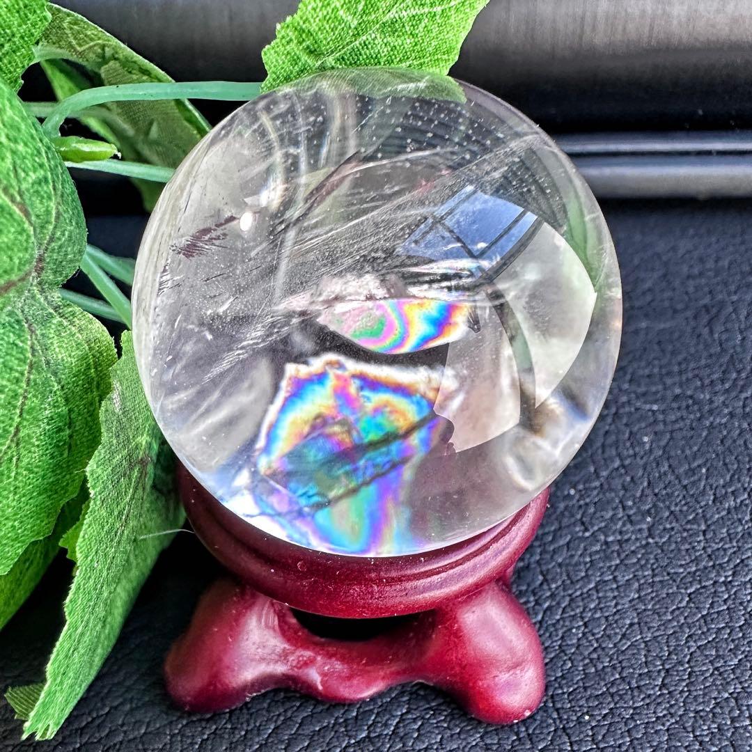 高透明度❗️レインボー☆ヒマラヤ ブルーエンジェルラダークォーツ丸玉A1303