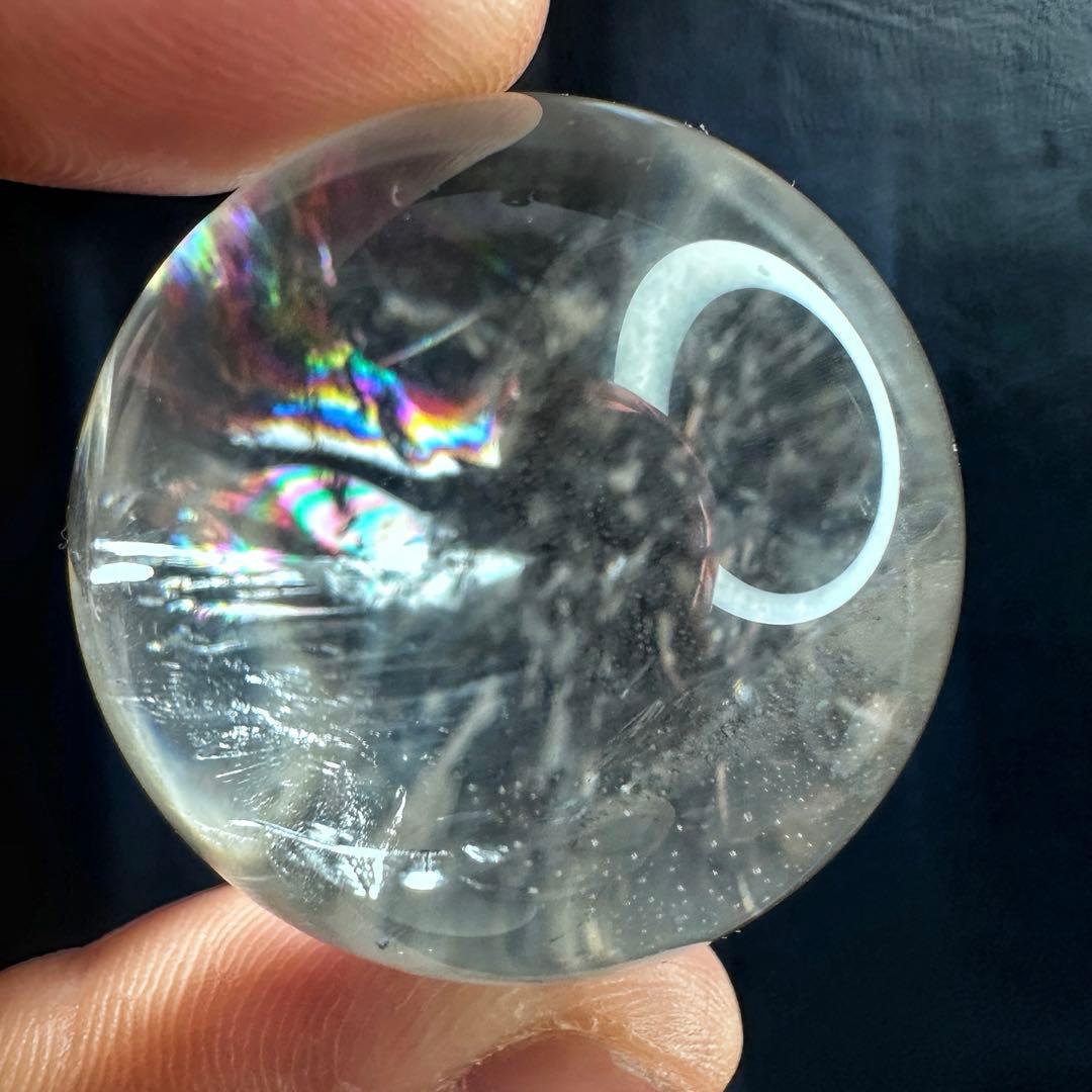 高透明度❗️レインボー☆ヒマラヤ ブルーエンジェルラダークォーツ丸玉A1303