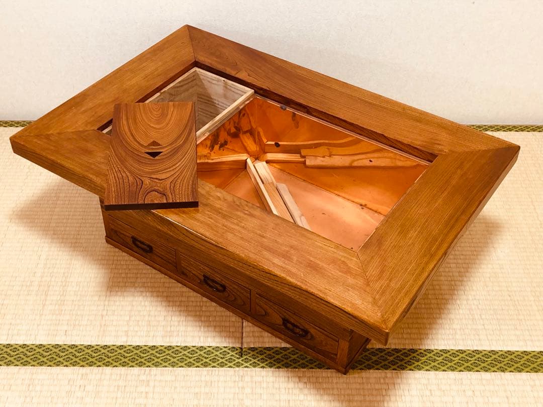 珍しい ほぞ組 欅 けやき 天然木 囲炉裏 火鉢 暖炉重量約27.4kg