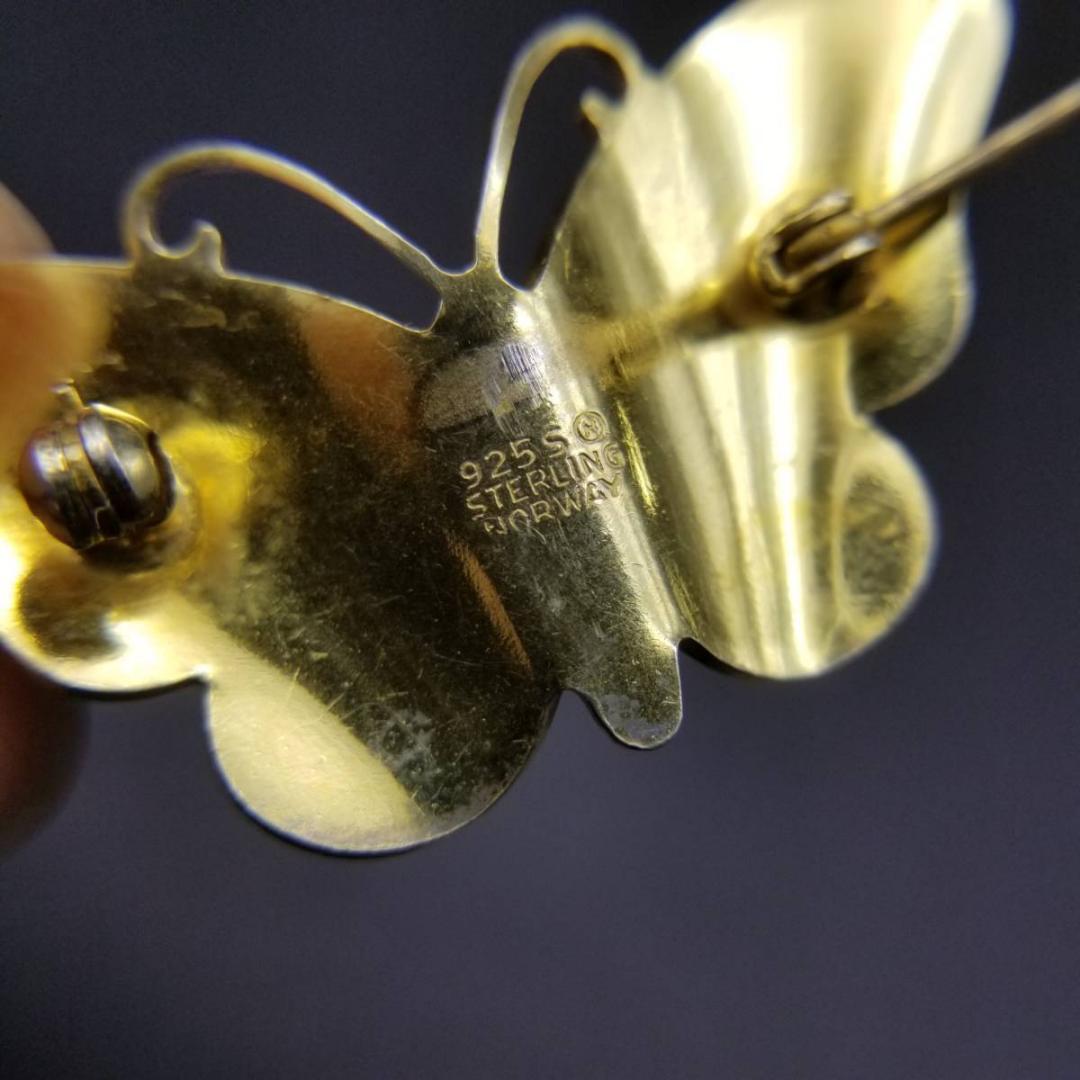 50'60's Ivar Holth ノルウェー ヴィンテージ青い蝶のブローチ