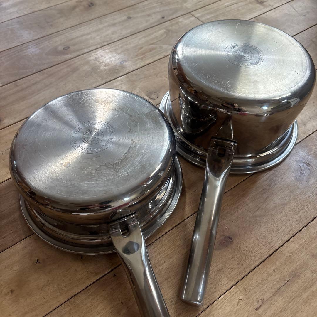 【美品】アサヒ軽金属 プリンセス鍋セット(LとS)3点セット蓋、箱付き