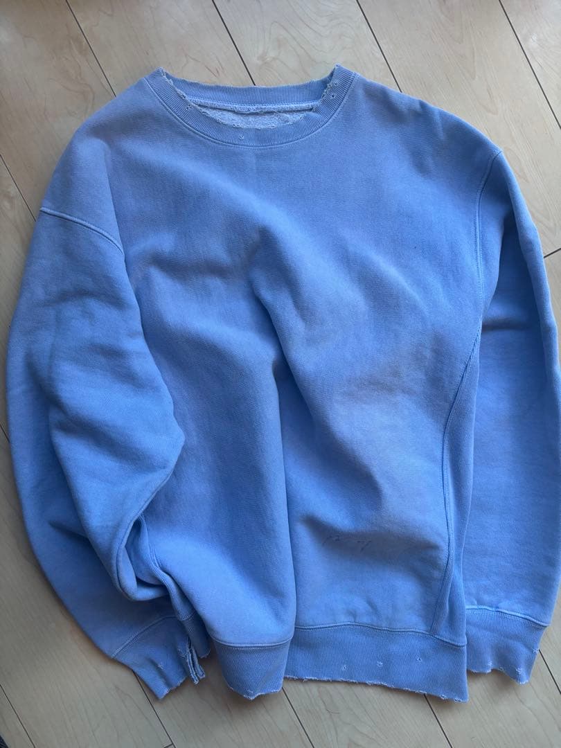 週末値下げ！ANCELLM DYED DAMAGE SWEAT SHIRT