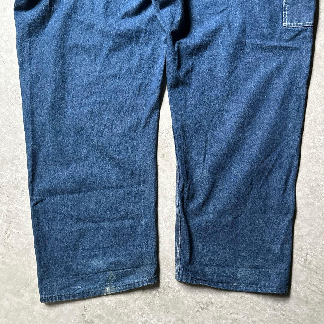 USA製 ROUND HOUSE デニムオーバーオール W56L30 超ビック