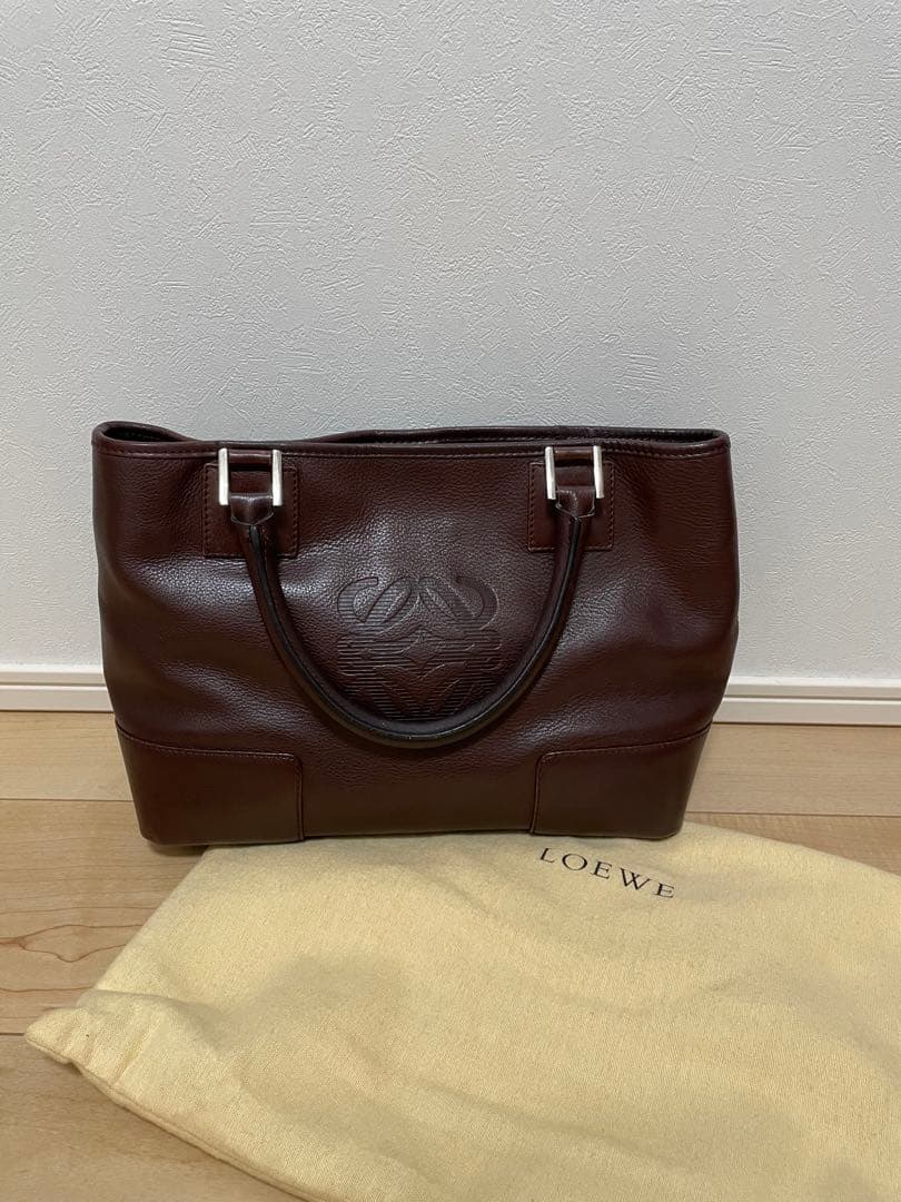【美品】LOEWE ブラウンレザー バッグ