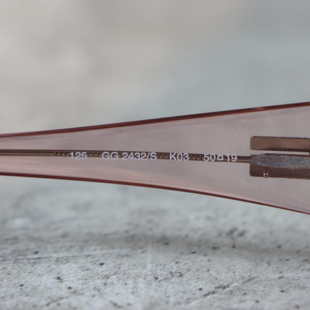 GUCCI グッチ ピンク サングラス パープルレンズ ケース付き