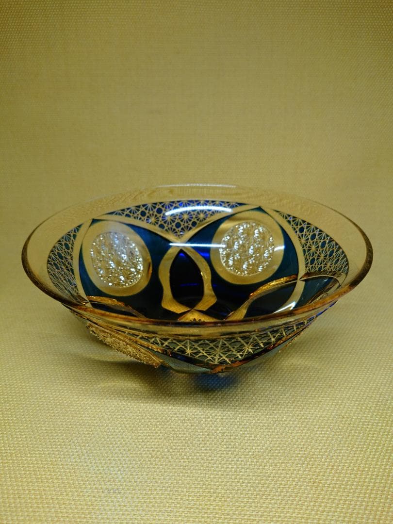 【美品】江戸切子　ガラス　但野英芳　置物　インテリア　工芸品　美術品　A3126