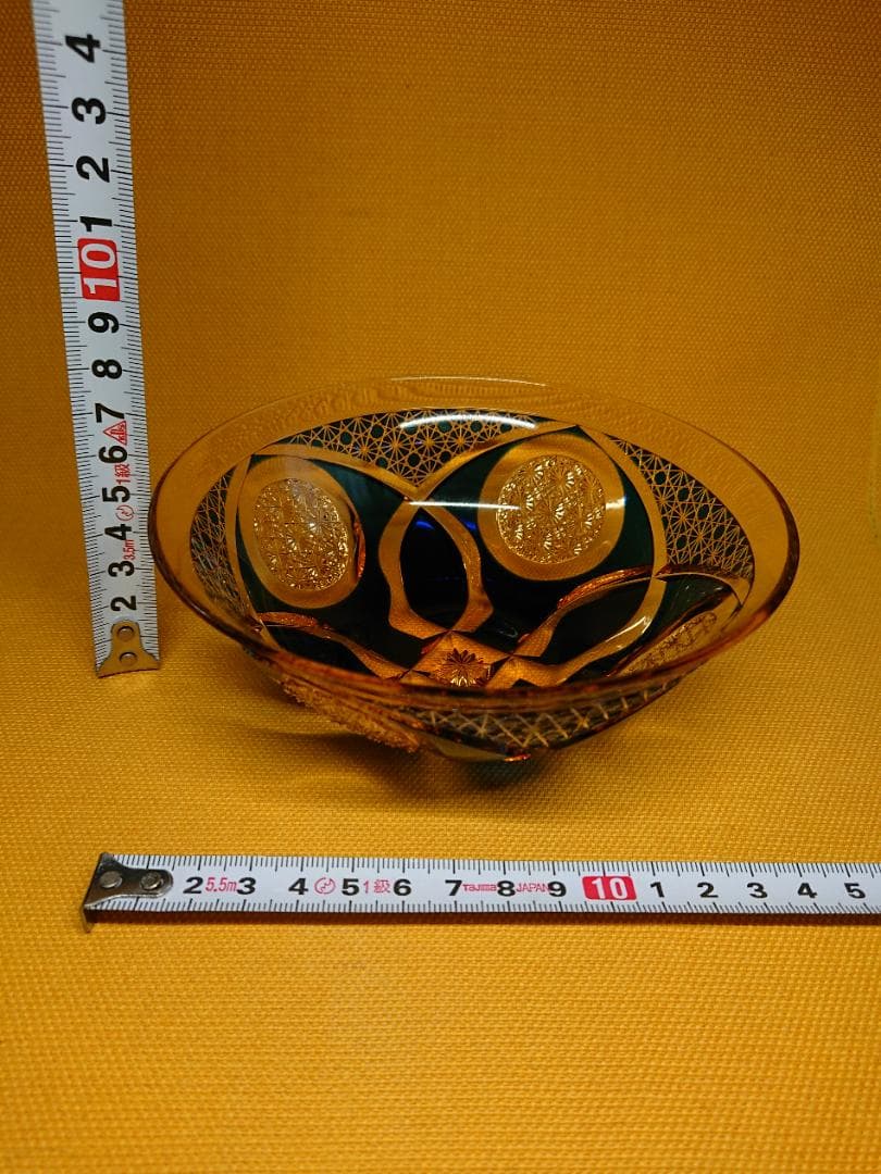 【美品】江戸切子　ガラス　但野英芳　置物　インテリア　工芸品　美術品　A3126