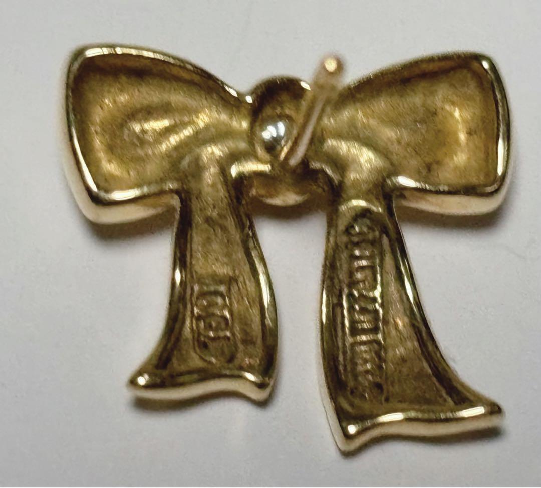 Tiffany ティファニー K18 ダイヤモンド リボン ピアス　片耳