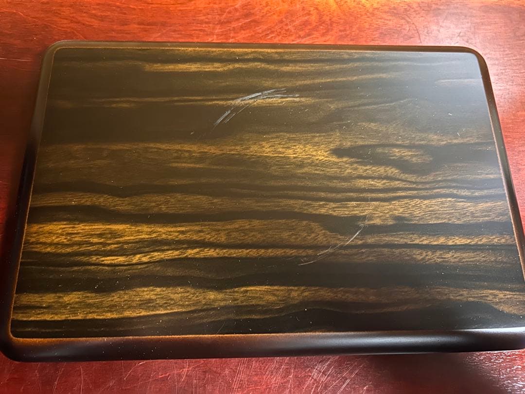 木製ストライプ模様花瓶台