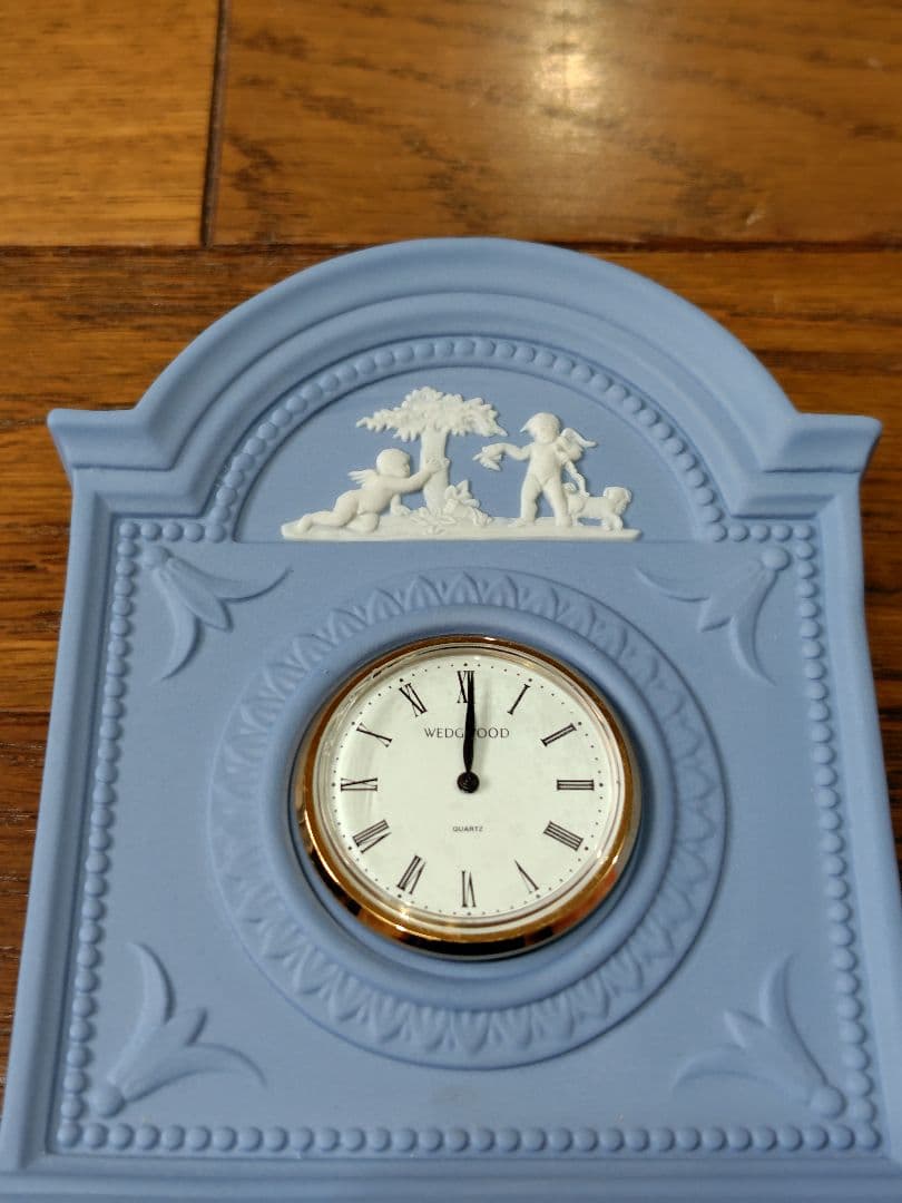 ヴィンテージ　ウェッジウッド　ペールブルー　時計