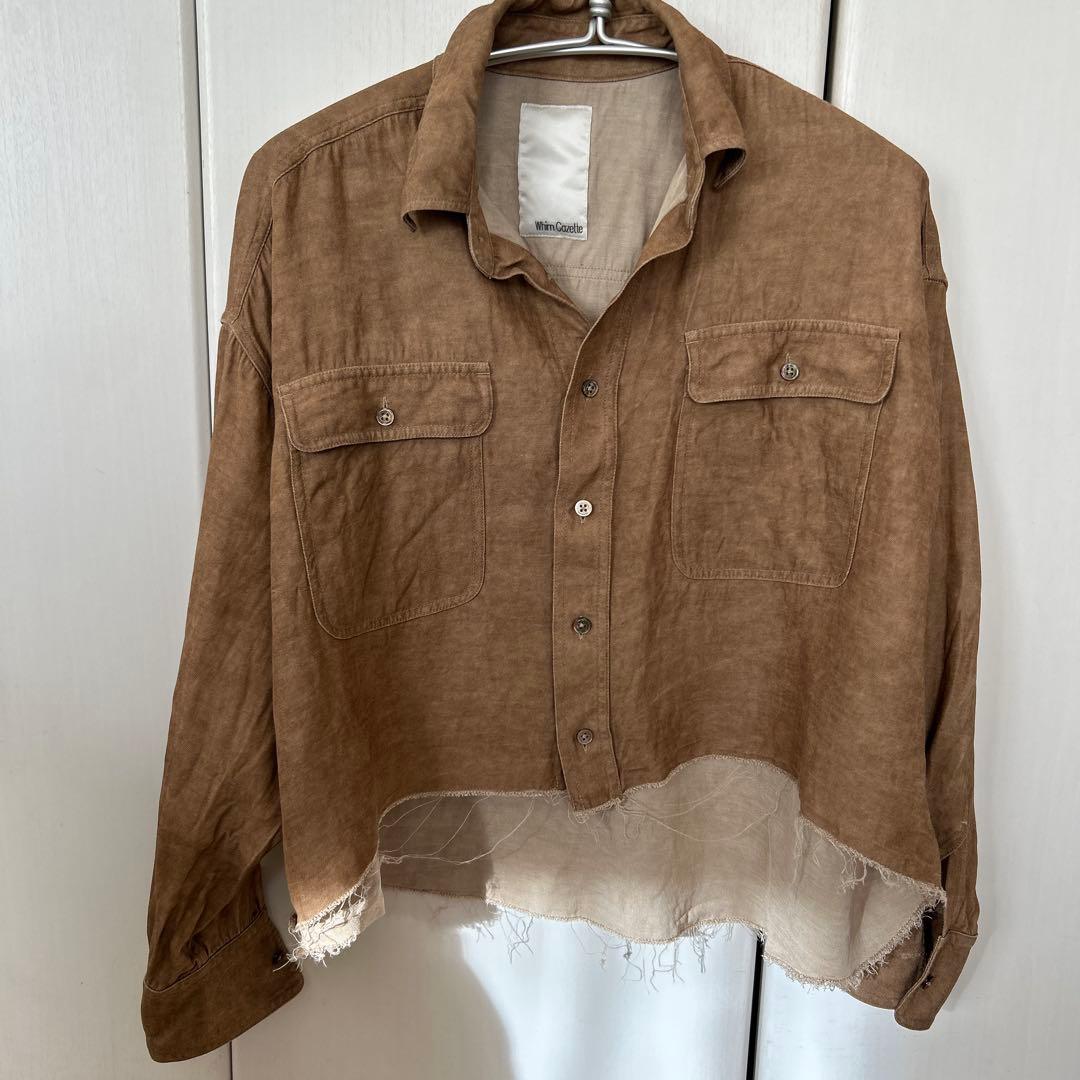 ウィムガゼットツイル顔料染スクエアシャツ