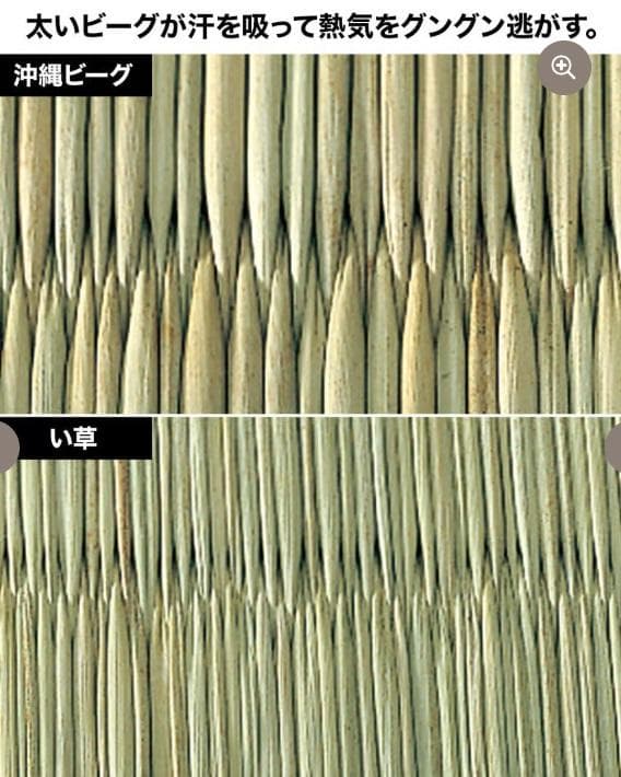 新品未使用　イケヒコ 沖縄ビーグ敷き 2枚はぎ（220×176cm）い草ラグ